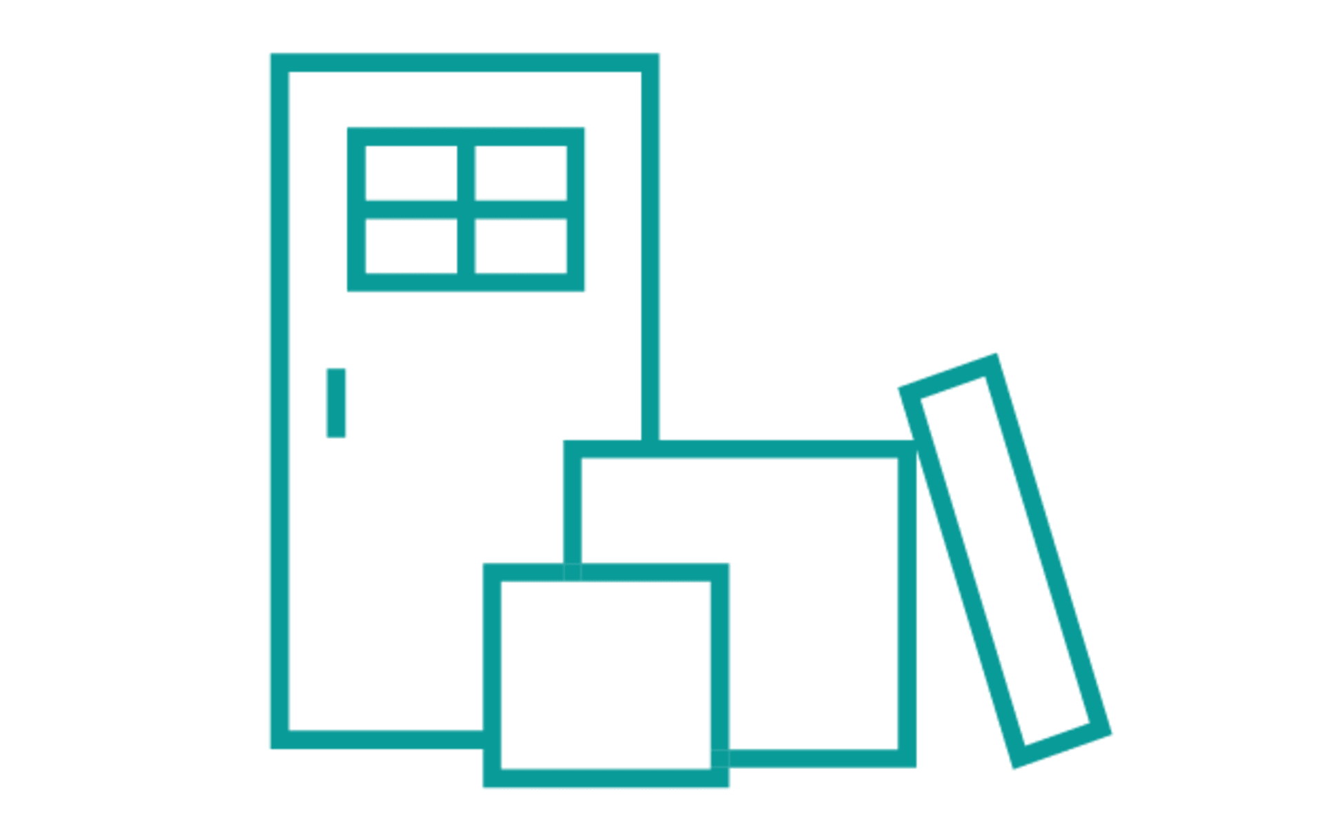 Front Door with delivered boxes Store-to-Door Drop off Graphic Logo